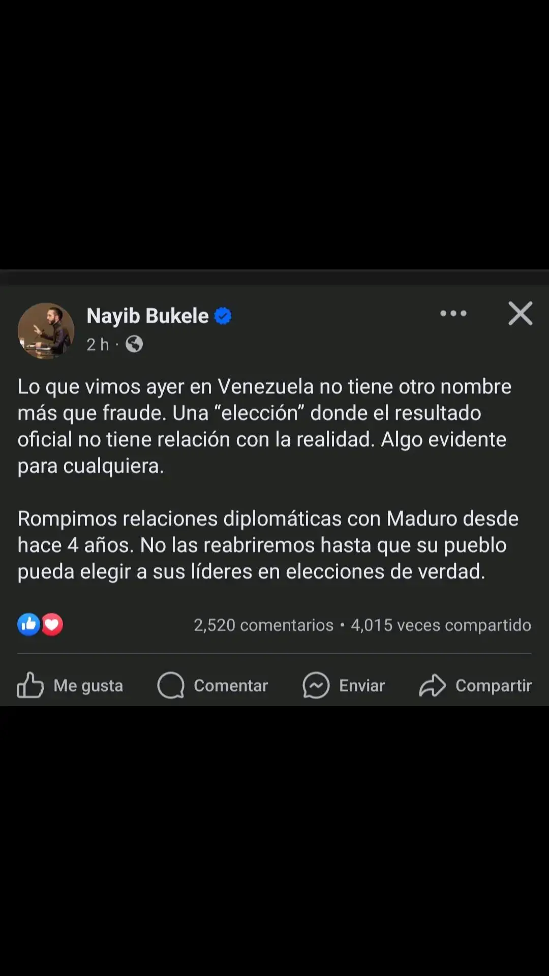 Lo que dijo el presidente de El Salvador 🫶🏻❤️ #paratii #venezuela🇻🇪 #elsalvador #nayibbukelepresidente 