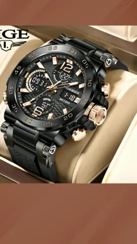 FOXBOX jam tangan pria digital modis baru dengan layar ganda jam tangan kuarsa olahraga tahan air bercahaya Watches #jamtanganpria  #jamtangansport  #jamtangankeren 