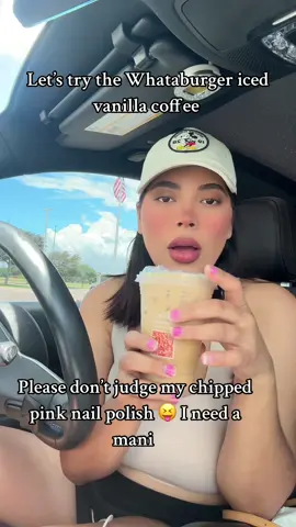 Trying the Whataburger Vanilla Iced Coffee 😅 i liked it but i do wish for it to be sweeter and less watery 😅😄 what do you think i should order next? #tastetest #whataburger #foodtiktok #icedcoffee #whataburgericedcoffee #FoodTok #fyp #mcallentx #contentcreator #latinacreator #roadto10k #sahmsoftiktok #sahmlife #momtok 