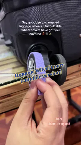 Say goodbye to damaged luggage wheels. Our cuttable wheel covers have got you covered 💃🛞✨ Click the yellow basket. #luggagewheelcover #luggagewheelprotectivecover #luggagewheelprotector #luggagewheelprotection #luggagewheel #luggagewheels #wheelcover #wheelprotection 