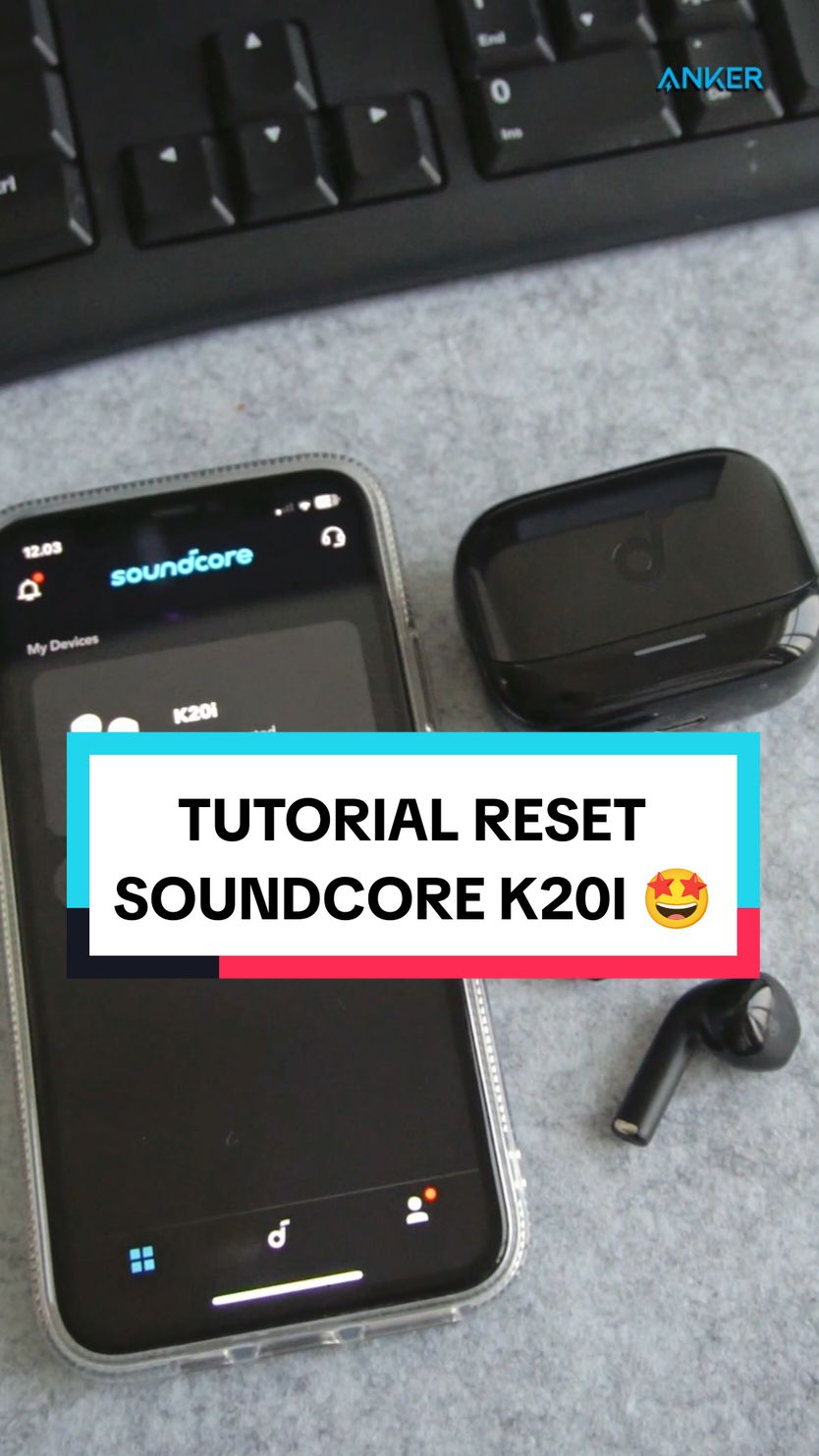 Jika TWS Soundcore K20i kalian terjadi kendala, jangan khawatir guys‼️ Ini dia tutorial reset Soundcore K20i, ikuti langkah-langkahnya ya guys: 1. Lupakan sambungan Bluetooth Soundcore K20i  2. Masukkan/letakkan kembali earbuds ke charging case dan biarkan charge 1-2 menit. 3. Pakai kedua earbuds TWS K20i di telinga kalian lalu tekan selama 30 detik hingga mengeluarkan suara. 4. dan TWS Soundcore K20i kalian akan kembali normal guys Yuk buruan checkout sekarang juga di keranjang kuning yahh guyss 🛒✨  #soundcorebyanker #soundcorek20i #ankerindonesia #ankernanopro #ankertws #ankerpowerbank #ankerpowercore #ankerpowerport #ankerpowerhouse #ankerheadphones #soundcorer50i 