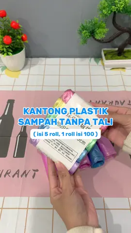 Kantong plastik sampah tanpa tali, isi 5 roll 1 roll nya isi 100 kantong plastik sampah loh besti 🤩🥰🫶🏻 #plastiksampah #fyp 