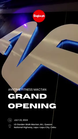 BECOME A PURPLE WARRIOR NOW! 🏋️‍♀️💯💜 @Anytime Fitness Mactan celebrated the grand opening of their 150th Philippine club with an energetic event attended by CEO Luke Guanlao and special guests. The day featured fun activities, including an obstacle course enjoyed by sports and gym enthusiasts. 💪🏼 📣 Join the largest fitness family in Asia! Become a Purple Warrior today and enjoy these benefits: ✅ 24/7 Unlimited Gym Access ✅ Waived Joining Fees ✅ Free 2 Personal Training Sessions ✅ Free 2 AF App and AF Connect Visit the Anytime Fitness Mactan branch now‼️ 🕘 Office hours : Mon - Fri 10: 00am to 09:00pm Sat - Sun 10:00am to 7:00pm 📍Exact location: LG Garden Walk Mactan, M.L. Quezon National Highway, Lapu-Lapu City, Cebu 📱Contact Number: 09105883020 ✉️ Email: Mactan@anytimefitness.ph #Sugboph #ExperienceCebu #RealLifeNeverStops #AnytimeStartsNow #AnytimeFitness #AnytimeFitnessPhilippines