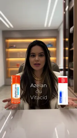 Batalha Azelan x Vitacid: Qual é o melhor para sua pele? 🤔✨ Ácido Azelaico (Azelan) 🌟: Seguro para gestantes, é eficaz contra acne, rosácea, manchas e inflamações, além de promover esfoliação suave e deixar a pele uniforme. Pode ser usado de dia ou à noite. 🌞🌜 Vitacid/Vitanol 💧: Ótimo para acne, rejuvenescimento, manchas e linhas finas, além de estimular a produção de colágeno. 💪✨ Como usar: Azelan: Pode ser usado de dia ou à noite. 🌞🌜 Vitacid: Use apenas à noite. 🌙 Aplique sobre o hidratante, evitando olhos, narinas e ao redor da boca. De manhã, lave bem o rosto e use protetor solar. 🌞🧴 Alertas importantes: Vitacid: Não use se estiver grávida 🤰 ou tiver pele sensível, rosácea ou vasos visíveis. Comece em noites alternadas. 🌙🌙 Escolha o que melhor se adapta à sua pele e arrase! #azelan #vitacid 