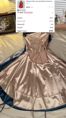 Today's special deal! The alluring round-neck backless tiered silk camisole dress is now available at an astonishing price of only $7.93, and it comes with free shipping!#TikTokShop #OOTD #spotlightfind #foryou #spotlight #outfit #summersale #sexy 