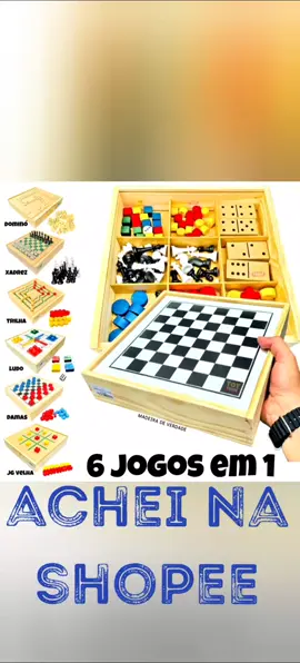 Jogos 6x1 Dama, Jogo Da Velha, Ludo, Trilha, Dominó e Xadrez 6 em 1 Jogos de Tabuleiro Jogo de Mesa Completo por R$54,89 - R$76,89. Mais de 2,6mil vendidos. Compre na Shopee agora! https://s.shopee.com.br/9f0uDNO93N