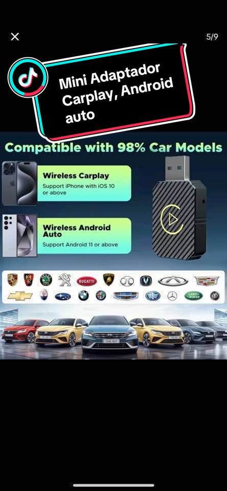 Apple Carplay Mini Adapter, android auto mini adapter. #carplay #androidauto #androidautoinalambrico #carplayinalámbrico #wirelesscarplay #wirelessandroidauto #iphone #miniadapter #carplayadapter #CapCut 