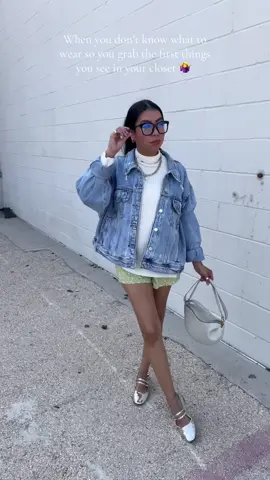 Sometimes you just have to wing it.  And I have to say this outfit was actually super comfy 😝 #outfitcheck #OOTD #polene #styleinspo #boxershorts 