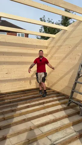 We have finished day one on the log cabin build. Let us know what you think of it. The company we got it from was waltons #landscaping #garden #landscapinguk #gardentok #summerhouse #logcabin #gardenroom 