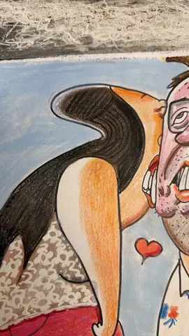 Nice fun couple I got to draw. 😊 #caricature #funny #streetart #fyp