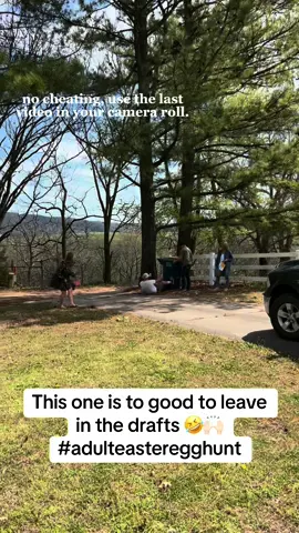 The adult easter egg hunt gets pretty serious 🤣 #adulteasteregghunt #easteregghuntfail 