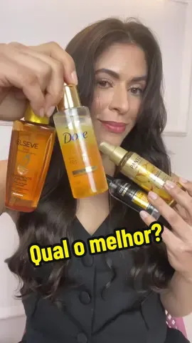 e pra você, quem ganha essa batalha? 🤔 #oleocapilar #reparadordepontas #oleofinalizador #óleofinalizador #oleoelseve #oleodove #oleotresemme #oleopantene #oleodecabelo 