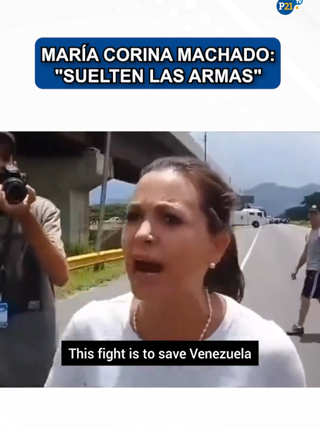 María Corina Machado sale con el pueblo a enfrentar a la policía para pedirles que 