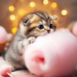 AILifeReels: Kitten's Candy Cloud #Cat #Animal #ViralVideo #GenerativeAI