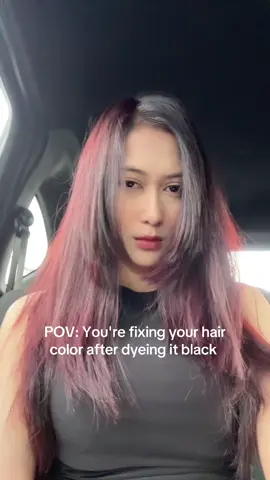 This purple color was supposed to be brown, but it failed 'cus I had dyed it black before 🙂🙂 #fyp 