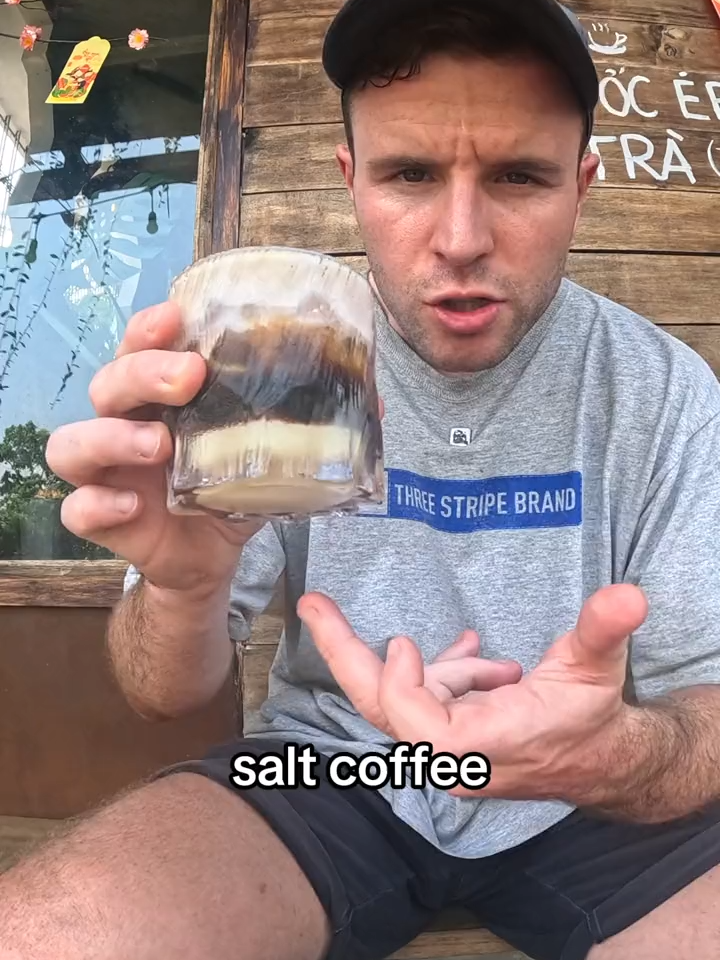 $1.20 salt coffee in Vietnam 🇻🇳  #hughabroad
