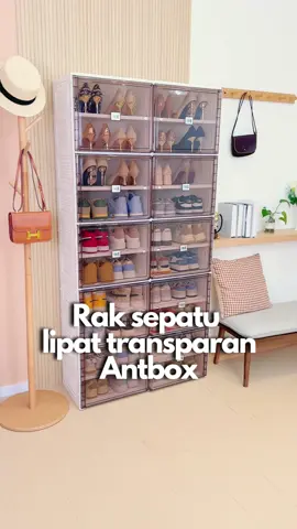 Butuh solusi yang praktis untuk sepatu kamu yang berantakan?  Kenalin, rak sepatu lipat transparan antbox! #antbox #raksepatu