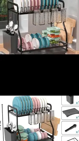2-Tier Dish Drying Rack #foryou #fyp #fypシ゚ #foryoupage #viral #trending #fypage ##dryingrack #kitchenware #viralditiktok 