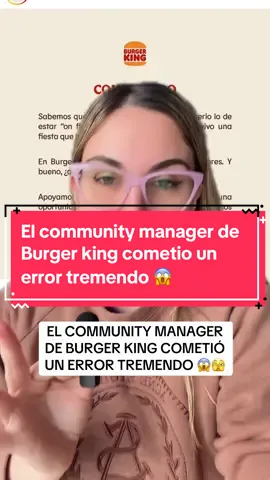 El community manager de burger king cometio un error que todos los community managers tememos cometer 🫣 #cm #socialmediamanager #communitymanagerfreelance #emprendedores #communitymanager 