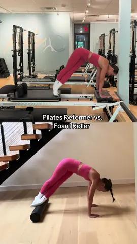 Craving Reformer Pilates at home but don’t have a machine? Get a similar burn using a foam roller! ❤️‍🔥 #fyp #upperbodyworkout #pilates #pilatesworkout #pilatesinstructor #pilatesreformer #workoutroutine #athomeworkout #foamroller #foamrollerworkout #foamrollerpilates 