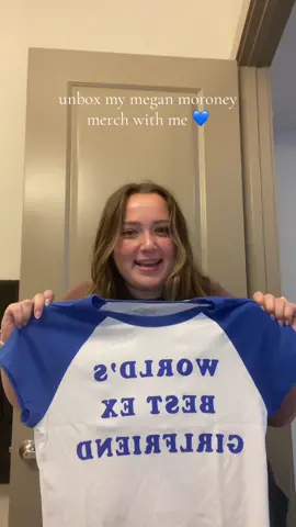 i am SO excited about all of this @Megan Moroney i love you and i can’t wait to wear your merch 💙 #meganmoroney #amiokay? #merch #unboxing 