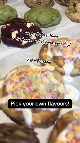 Orders before 10pm are baked and shipped next day!  With over 30 flavours released and over 20 available daily, we have something for everyone! These are soft even days later! #crumblcookies #ukcrumbl #crumbldupe #crumblcookiespoilers #cookieshop #crumblecookie 
