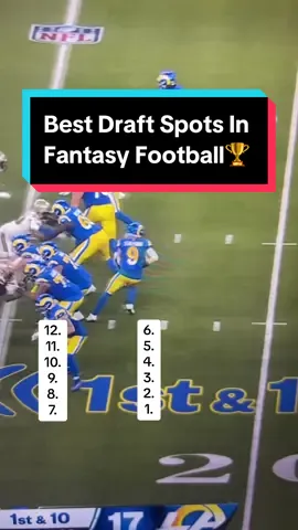 Best Draft Spots In Fantasy Football🏆#nfl #fantasyfootball #fantasyfootballdraft #fyp 