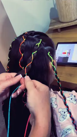 Everyone - you can all do this one! Its funky and effective. Just using the basic plait technique 💫 can leave the hair down or in a ponytail 🫶🏻 #fyp #foryoupage #braids #braidstyles #hairtok #hairvideos #hairvideo #coolhair #longhair #colouredbraids #easyhairstyles #hairtutorial #kidshairstyles 