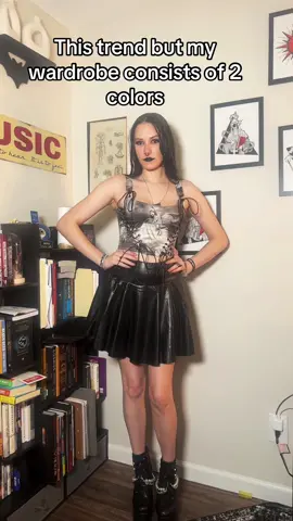 For this case, I am considering shades of grey grouped with the black. You can yell at me in the comments. #goth #gothgirl #outfit #OOTD #fashion #altgirl