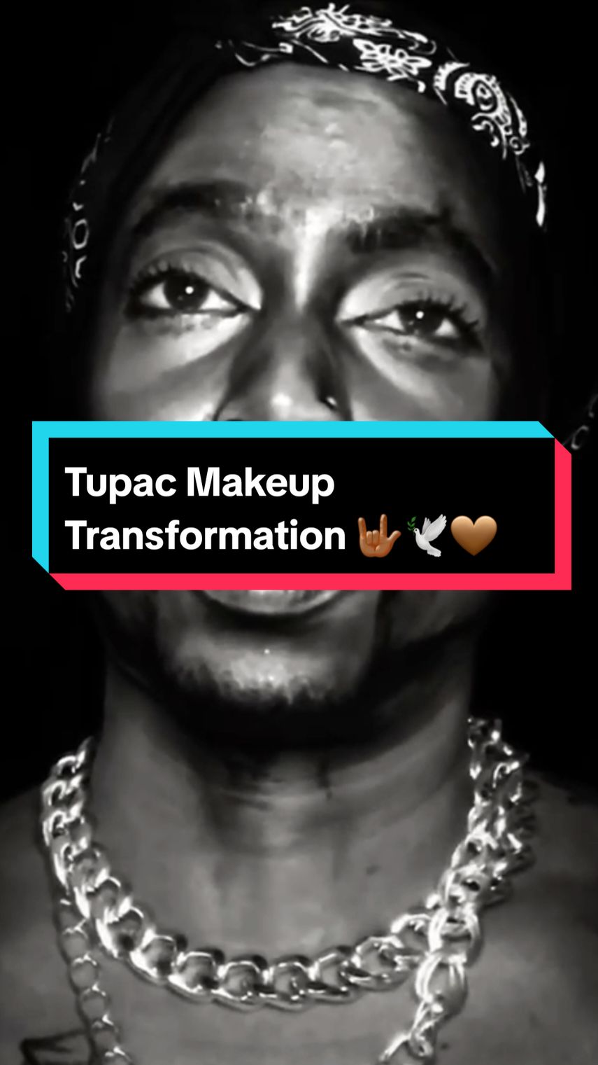 process of my #tupac #makeuptransformation on myself . .and yes im black and white mix! 😉🤷🏽‍♀️ #teammakeupmag #viral #fyp #makeup 