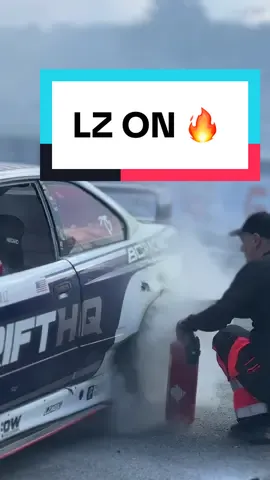 Adam Lz is on fire here in practice!! …. Literally 😂 #adamlz #drift #fire #carfire #lzmfg #driftmastersgp #driftmasters #dmgp 