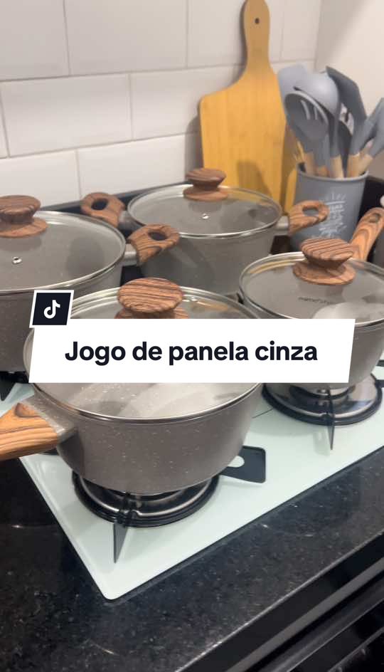 O jogo de panelas mais lindo #panelasdeindução #panelasdeceramica #panelascinzas #panelasnovas #donadecasa 