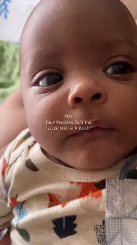 My son is now 2 1/2 I just randomly decide to post it now 😅 To this day this makes me emotional. I kept saying I Love You and he wouldnt make any noise but he would answer anything else said until he said loud and clear I LOVE YOU at 9 weeks old. Still one of my favorite memories 🥰🥹 #babyboy #babytalking #iloveyou #newborn #toddlermom #boymom #babyoftiktok #babysayiloveyou #newborntalking #blackbaby #babyboy #fypage 