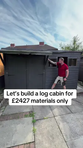 We decided to rip my uncle old tired workshop down and build a brand-new log cabin. We got this from Waltons #creatorsearchinsights #landscaping #garden #gardentok #summerhouse #gardenroom 