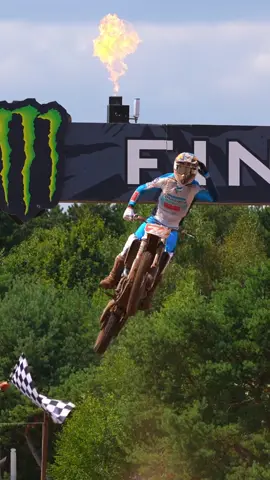 🔥🍾 @KaydeWolf74 celebrates in style after a solid win in the deep sand of Lommel 🏆🇧🇪 #mxgp #mx2 #moto #motocross #mx #husqvarna #foxracing #lommel #racing #motorcycle #motos #Motorsport #dirtbike #fyp #livemotocross 