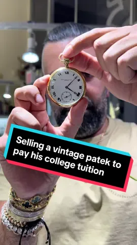 Look at this insane vintage patek he wanted to sell to pay off his college tuition  #watchkingnyc #watchtok #thewatchkingnyc #watchesoftiktok #watchcollector #rolexwatch #foryoupage #viral #fypシ゚viral #patek #vintage 