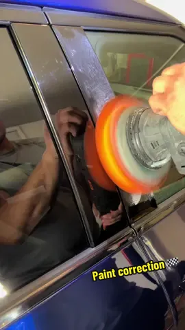 Satisfying 2 step paint correction on exterior door panel ✨ #foryou #satisfying #detailing #cardetailing #asmr #autodetailing #foryoupage #auto #polishing #paintcorrection #transformation #beforeandafter 