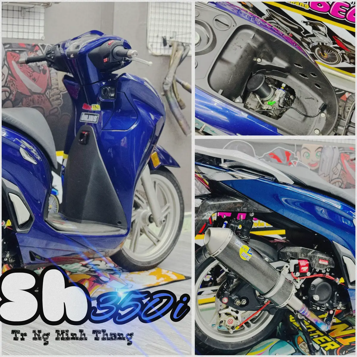 Sh350i 82mm và vài món đồ chơiii #sh350i #vario #southvietnamscooterteam #trending #Honda #Honda #ohlins #cacbon 