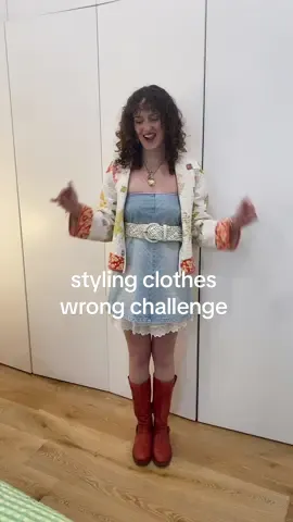 Wearing clothing how its not supposed to be worn aka wrong 🫶🧣👗 #stylingchallenge #styling #outfitinspo #wearingclotheswrong 