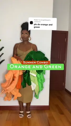 Replying to @amaphilipa6 Orange and Green outfit combination #fashionandtrends #fy #fashiontiktok #colorcombination #inspo 