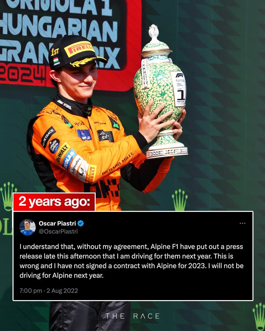 happy Oscar Piastri un-announcement day to all who celebrate.. choosing McLaren over Alpine at the end of 2022 is proving to be quite the career choice 👀  #formula1 #f1 #oscarpiastri #mclaren #alpine #mclarenf1 #fyp #f1tiktok 