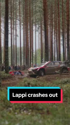 The end of the road on Friday for Esapekka Lappi, he bounced out of a rut in a very rough section of stage and into the trees. #RallyFinland #WRC @World Rally Championship 