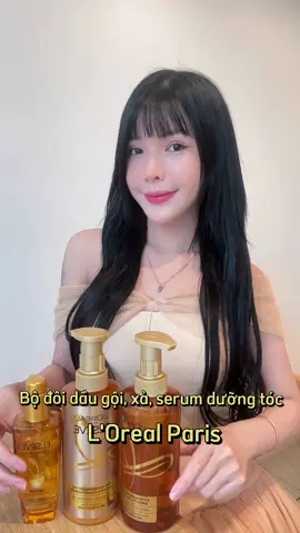 Muốn tóc bóng khoẻ thì phải siêng chăm như tui nhaaa    #daugoiVang #SerumtocVang #LorealParis #chamtockhoahoc #goclamdep
