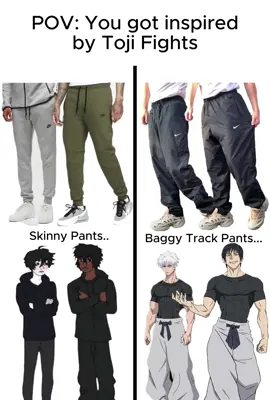 Pants in our shop 🔗 LINK IN INSTA BIO📍#toji #animetok #jujutsukaisen #fyp #CapCut #vintagestreetwear #vintageclothing #nike #trackpants #baggypants #vintagenike #streetwear #outfits #fashioninspo 