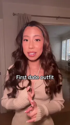 Thoughts on my first date outfit?? Dress is from @SKIES ARE BLUE 🤍 #firstdateoutfit #datenightoutfit #dateoutfit #firstdate 