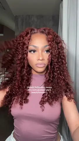 I LOVEEEEE THIS COLOR | wig from: @beautyforeverhairwig @Beautyforeverhair 🎀 | #beautyforeverhair #gluelesswig #gluelesswiginstall #TikTokShop #CapCut #fyp #weargogluelesswig #wearandgogluelesswig #howtoinstallawig #gingerwig #reddishbrownwig 