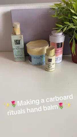 ✨🌷Making a carboard #rituals hand balm🌷✨ #DIY #cosmetics #skincaree #ritualsproducts #carboarddiy #handcream #handbalm #diyrituals 