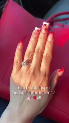 🦢🍓💅🏻 Cute summer nails inspo 🥰  #summernailinspo #strawberrynails #nailsinspo #summernails2024 #acrylicnailsinspo 