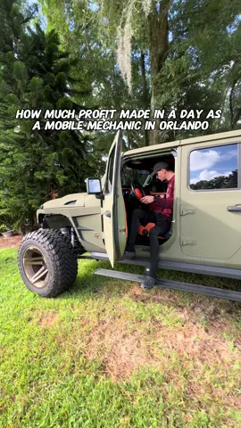 Total shown at the end 🫣How Much Profit Made in a Day As a Mobile Mechanic In Orlando * taxes is done quarterly. Each day can vary on how much profit is made.  . . . . . . . #mobilemechanic #mechaniclife #mechanicsoftiktok #cars #6x6 #apocalypse #cybertruck #jeep #money #fyp #foryou #work #sidehustle #SmallBusiness #orlando #carslover #carsofinstagram #carsdaily #mechanic #hustle #businessideas #carstagram #carsoftiktok 