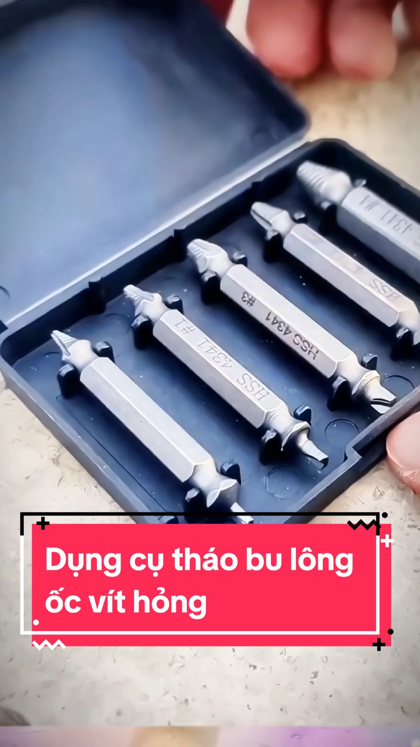 Bộ 6 mũi tháo vít, bu lông bị hỏng tiện lợi nhỏ gọn để trong túi đồ nghề dùng khi cần thiết  #thaobulongbigay #thaoocvit #muikhoan #muikhoandanang #bulong #dungcuthaoocvithong #dav_riview1 